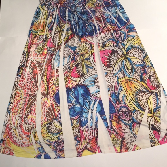 Style Biz Inc Print Mini Dress Crystals Size L - Picture 7 of 7